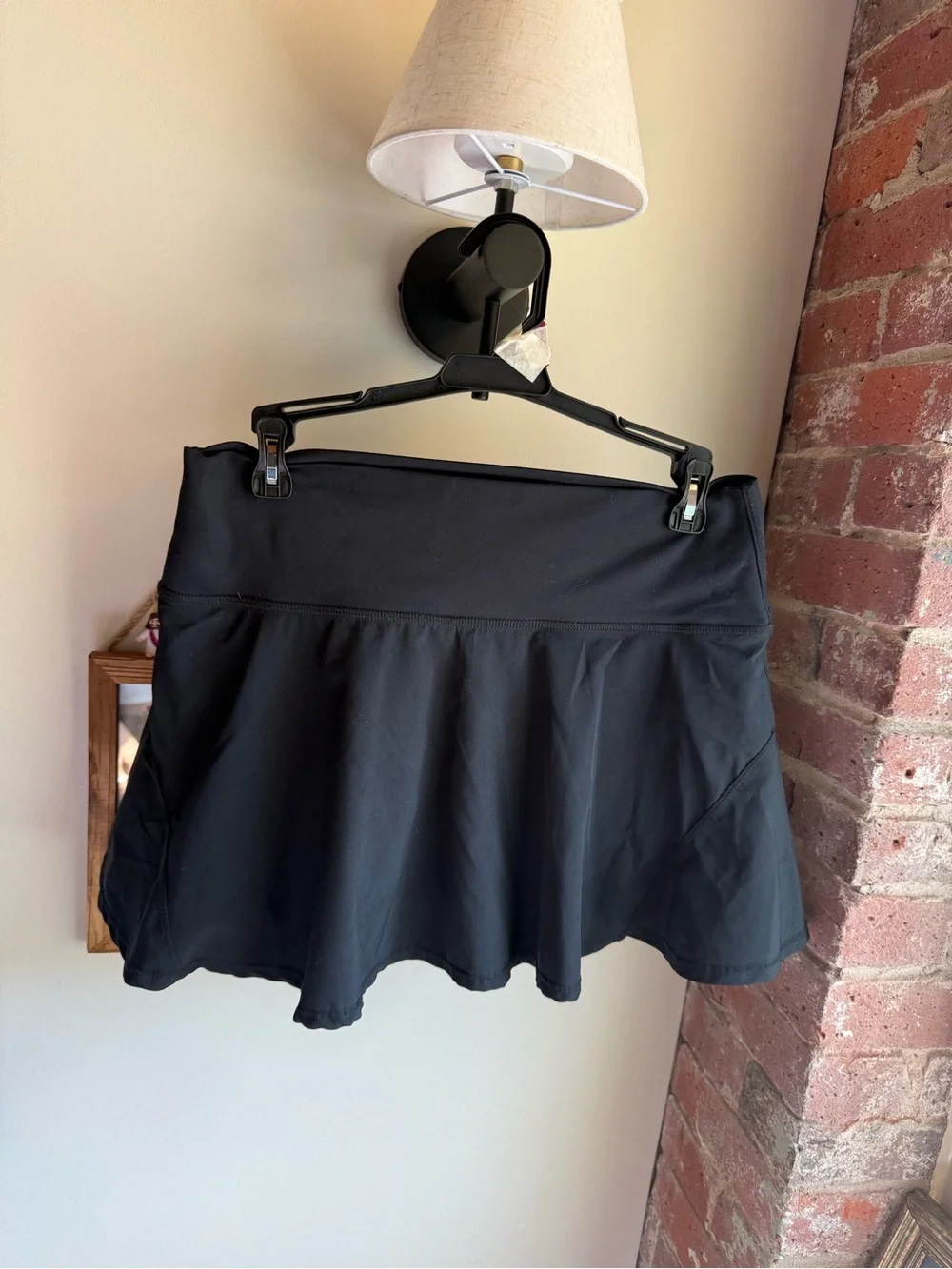 Black Circle Skort with Logo Detail